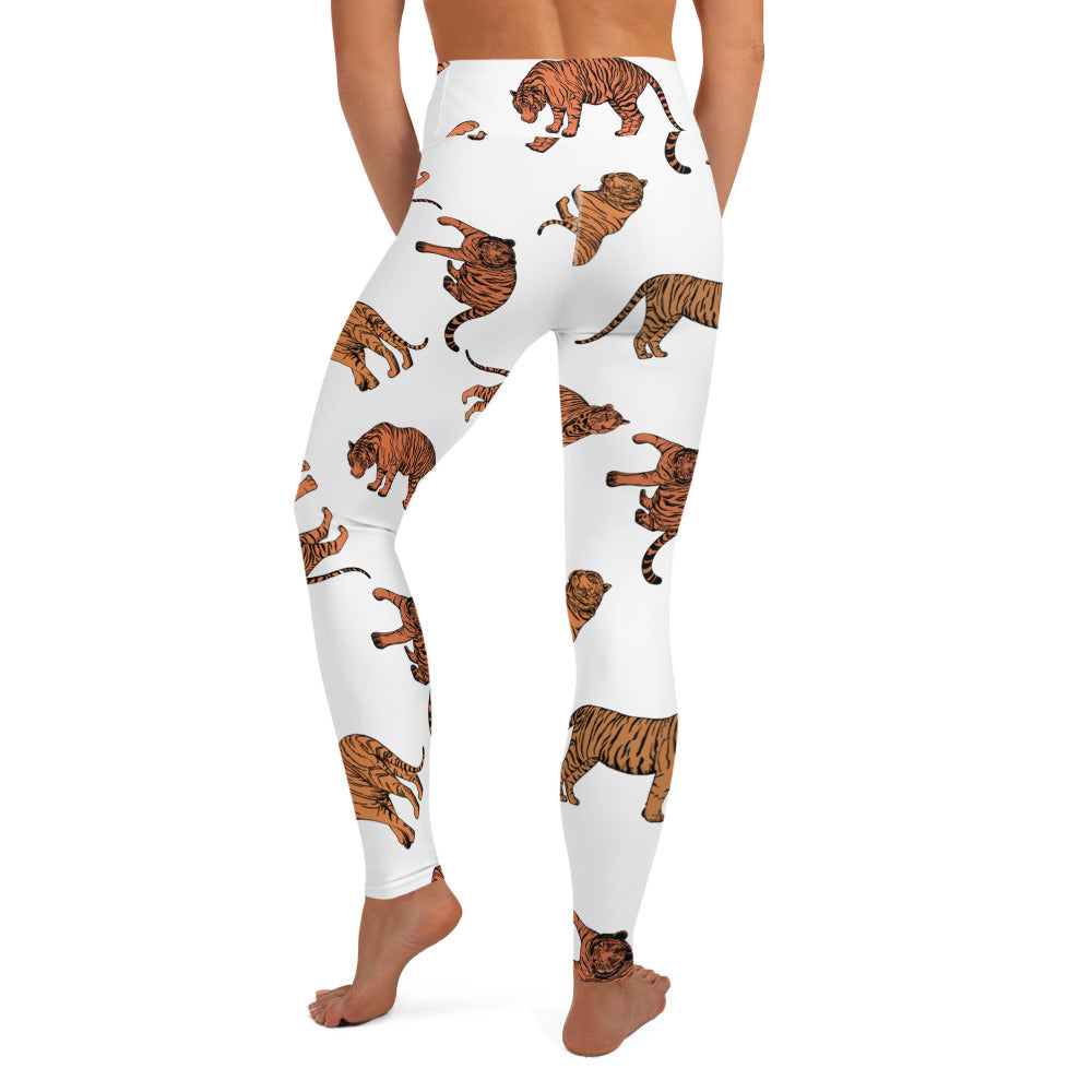 Whiteout Tiger Yoga Leggings