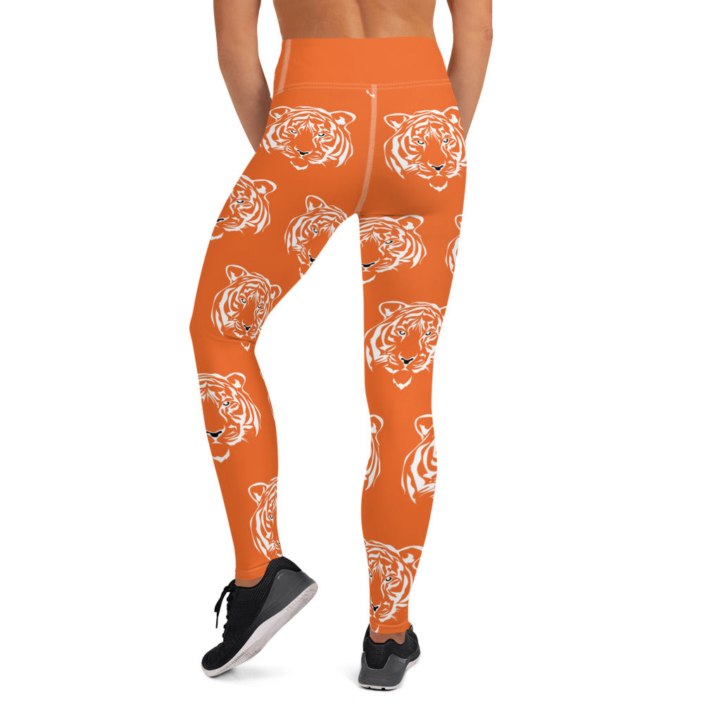 Orange Tiger Yoga Leggings