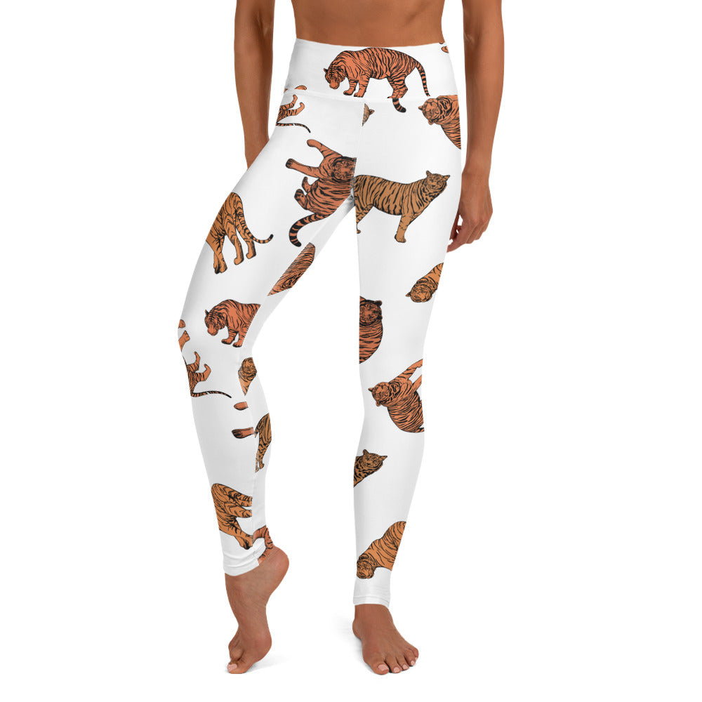 Whiteout Tiger Yoga Leggings