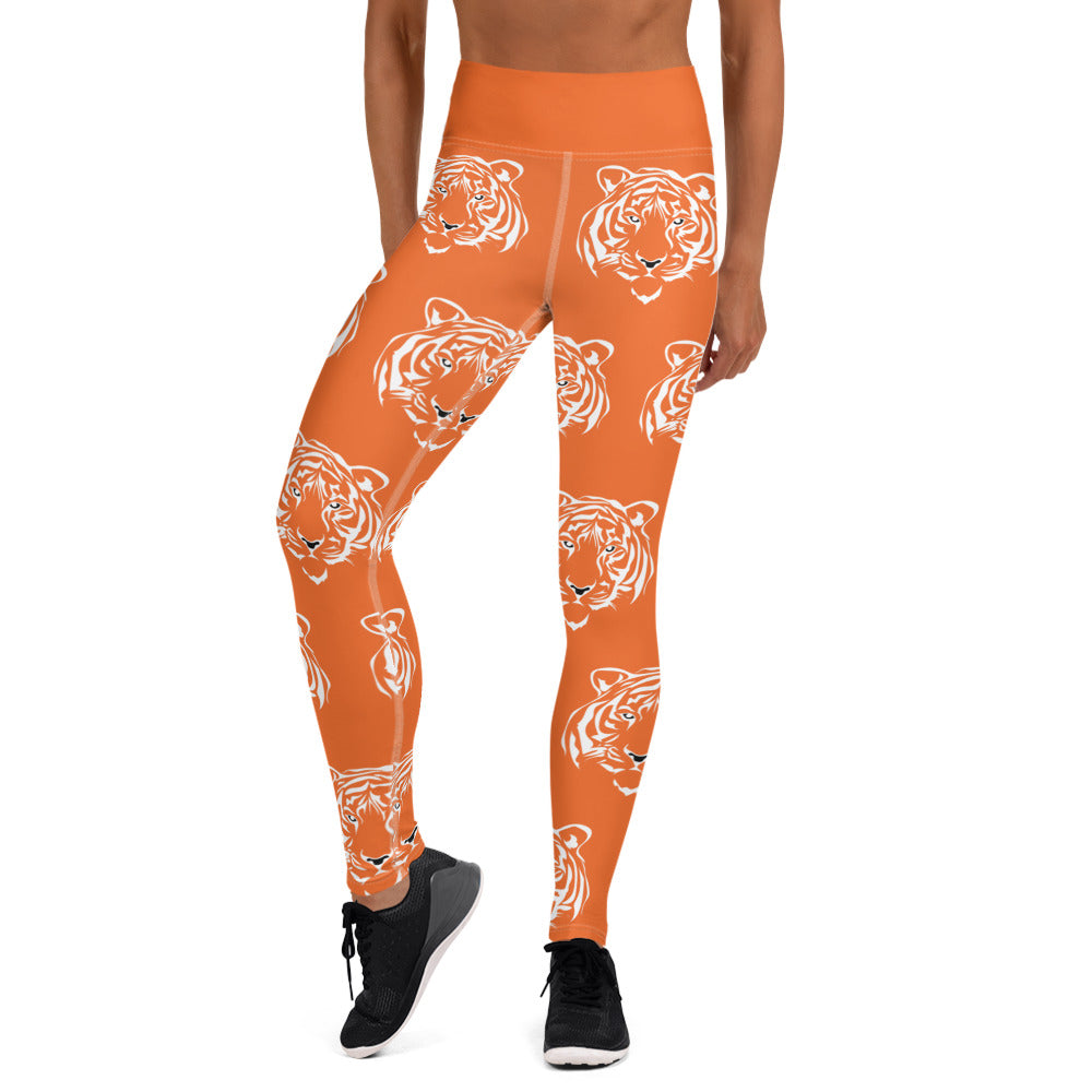 Orange Tiger Yoga Leggings