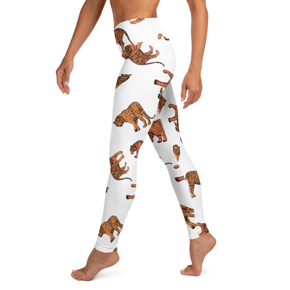 Whiteout Tiger Yoga Leggings