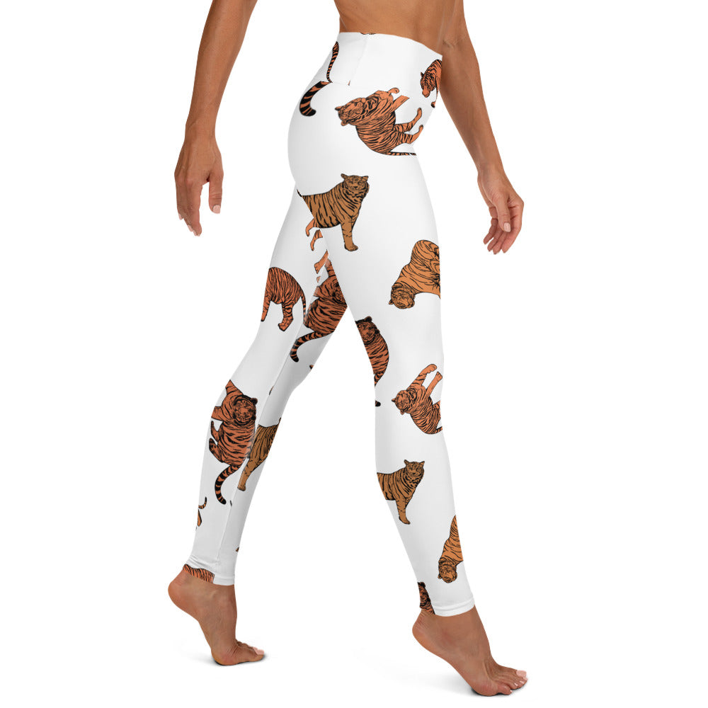 Whiteout Tiger Yoga Leggings